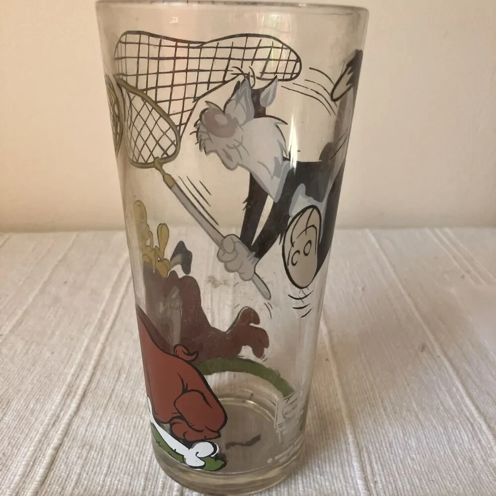 WARNER BROS 1976 Pepsi Collector Glass TWEETY SYLVESTER MARC ANTHONY 6-1/4